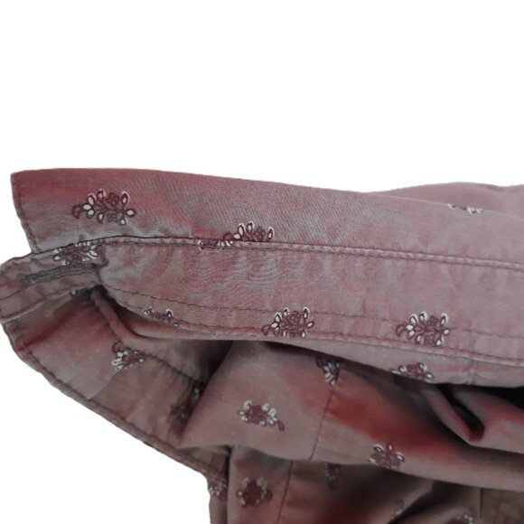 Garnet Hill Pink Floral Pima Cotton Long Sleeves Button Up Top Cottagecore Boho - Picture 7 of 9